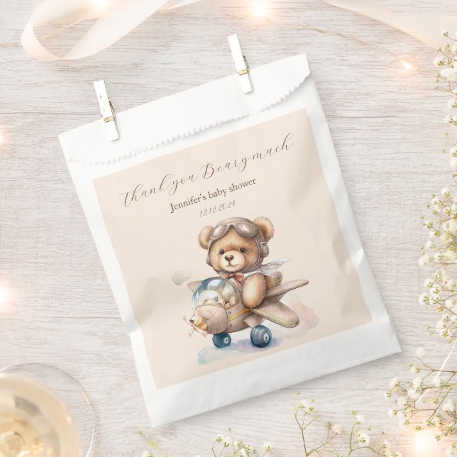 We can bearly wait teddy bear thank you beary much favour bag (Clipped)
