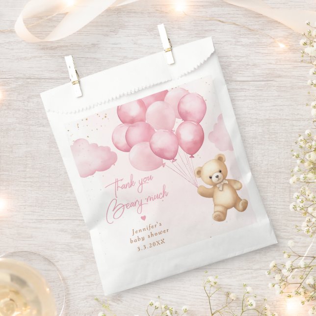 We can bearly wait teddy bear thank you beary much favour bag (Clipped)