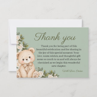 We can bearly wait thank you card