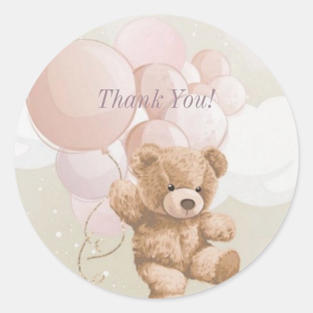 We Can Bearly Wait Thank You Sticker (Front)