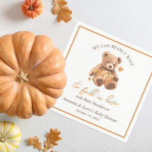 We Can Bearly Wait to Fall In Love Baby Shower Napkin