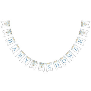 We Can Bearly Wait Twin Boy Baby Shower Bunting Flags