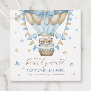 We Can Bearly Wait Twin Boy Pop It When She Pops Favour Tags
