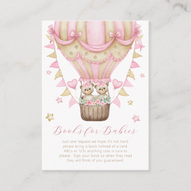 We Can Bearly Wait Twin Girl Books for Babies Enclosure Card (Front)