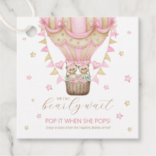 We Can Bearly Wait Twin Girl Pop It When She Pops Favour Tags