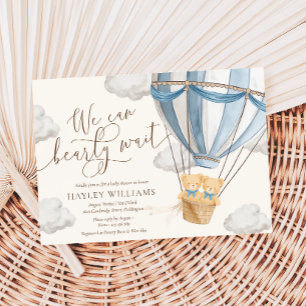 We Can Bearly Wait Twins Baby Shower Invitation