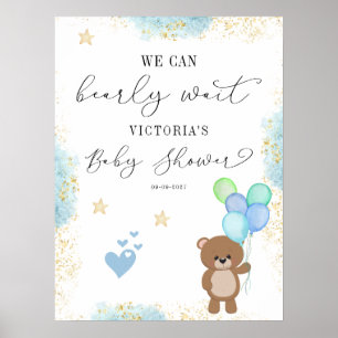 We can Bearly Wait Welcome Baby Shower Poster