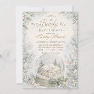 We Can Bearly Wait Winter Baby Shower Invitation