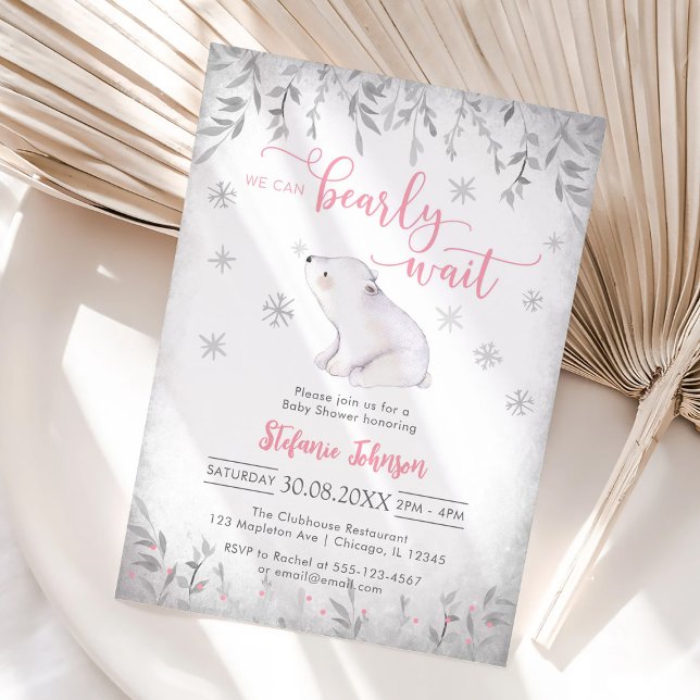 We Can Bearly Wait Winter Baby Shower Invitation (Creator Uploaded)