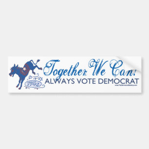 We Can Blue Donkey Kick Bumper Sticker 