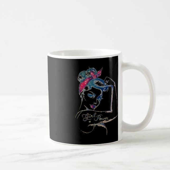We Can Cure It  Rosie Riveter Breast Cancer Girl P Coffee Mug (Right)
