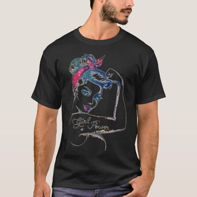We Can Cure It  Rosie Riveter Breast Cancer Girl P T-Shirt (Front)