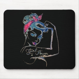 We Can Cure It Rosie Riveter Breast Cancer Girl Po Mouse Pad