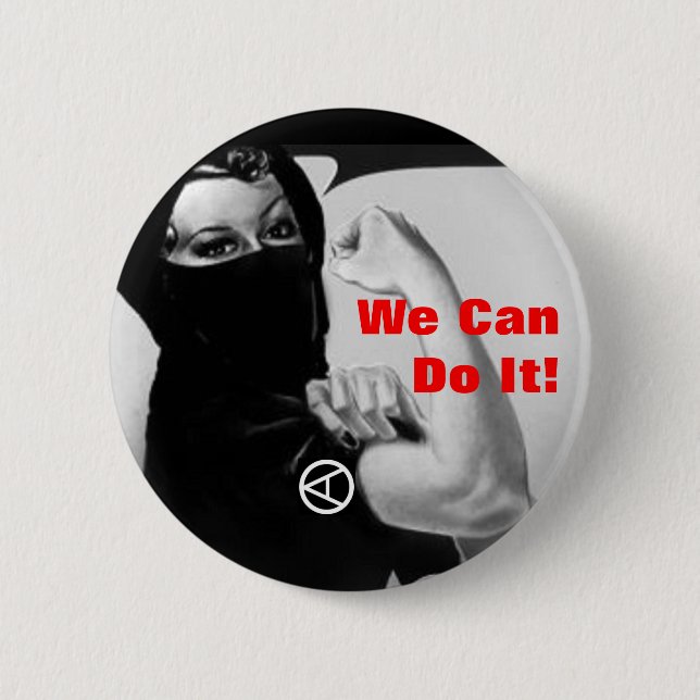 "we can do it" 2 inch round button (Front)