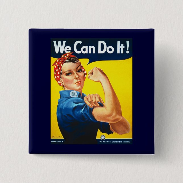 We Can Do It 2 Inch Square Button (Front)