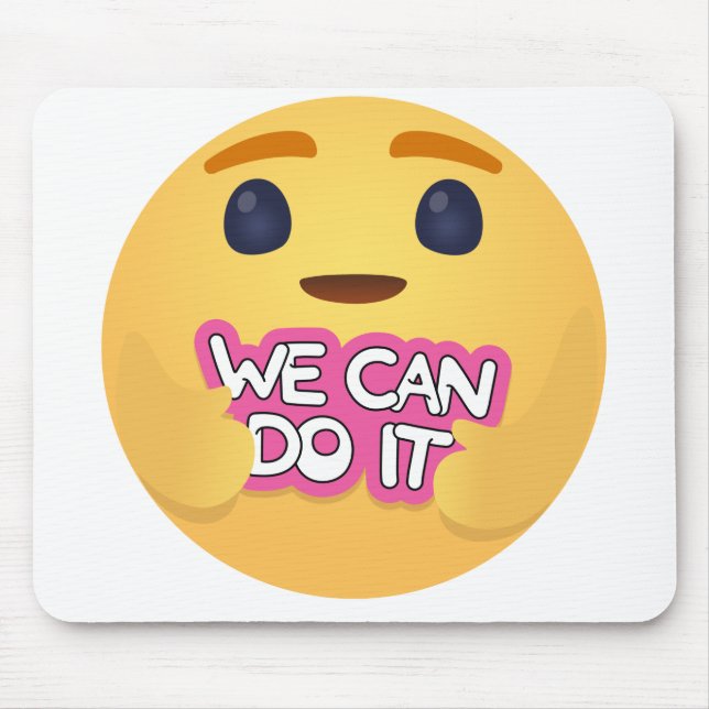 We Can Do It Care Emojis Mouse Pad (Front)