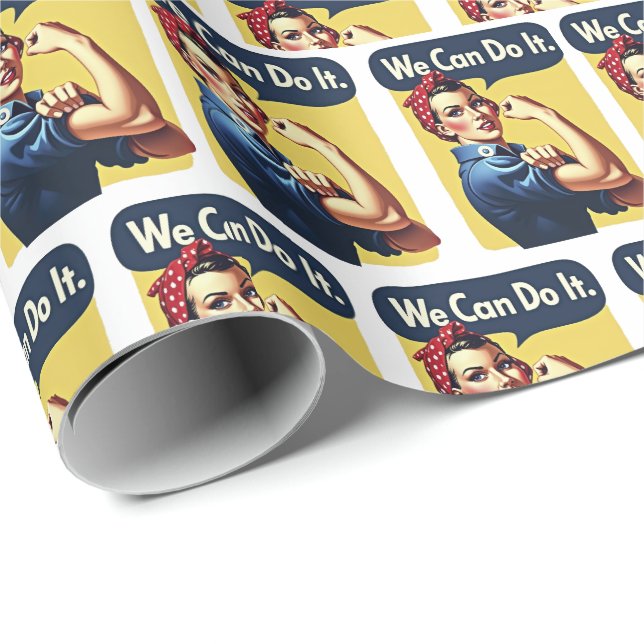 We Can Do It | Famous Feminism  Wrapping Paper (Roll Corner)