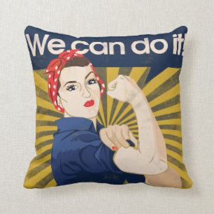 We can do it feminism throw pillow