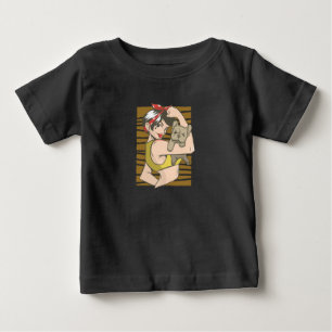 We Can Do It Girl Activist with Cute Puppy Baby T-Shirt