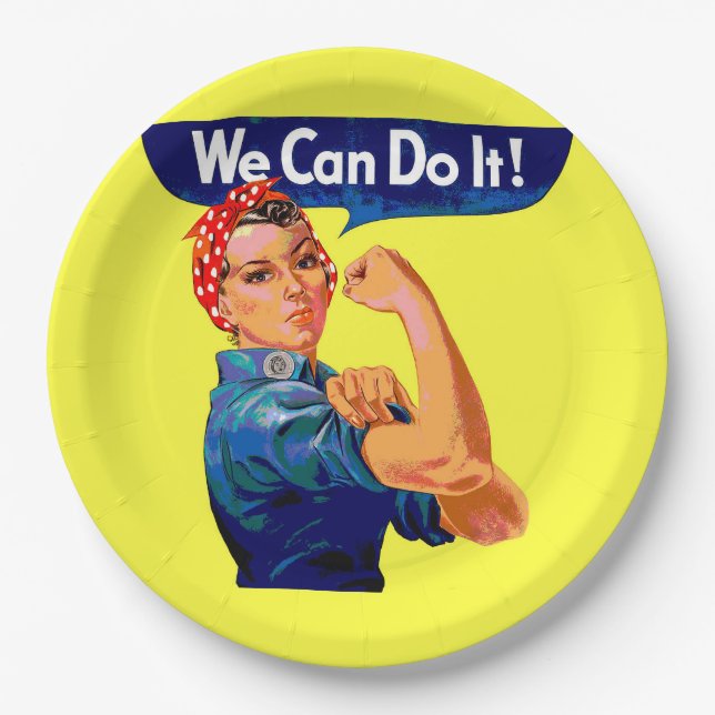 We Can Do It - Motivational Pop Art   Paper Plate (Front)