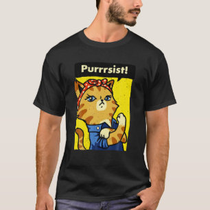 We Can Do It Poster Strong Women's March Cat Lover T-Shirt