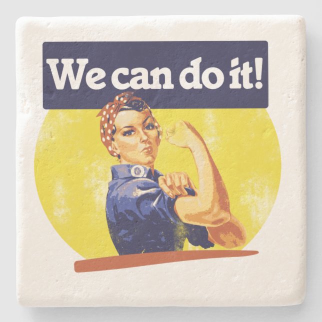 We can do it Rosie Riveter Stone Coaster (Front)
