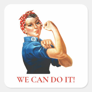 We Can Do It Rosie Riveter Women Power WWII Square Sticker