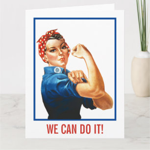 We Can Do It Rosie Riveter Women Power WWII War Card