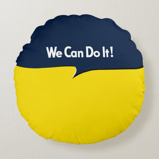 We Can Do it Rosie Round Pillow (Front)