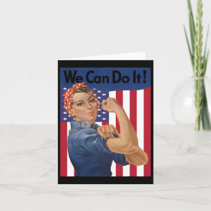 We Can Do It Rosie The Riveter Feminist Usa Flag R Card