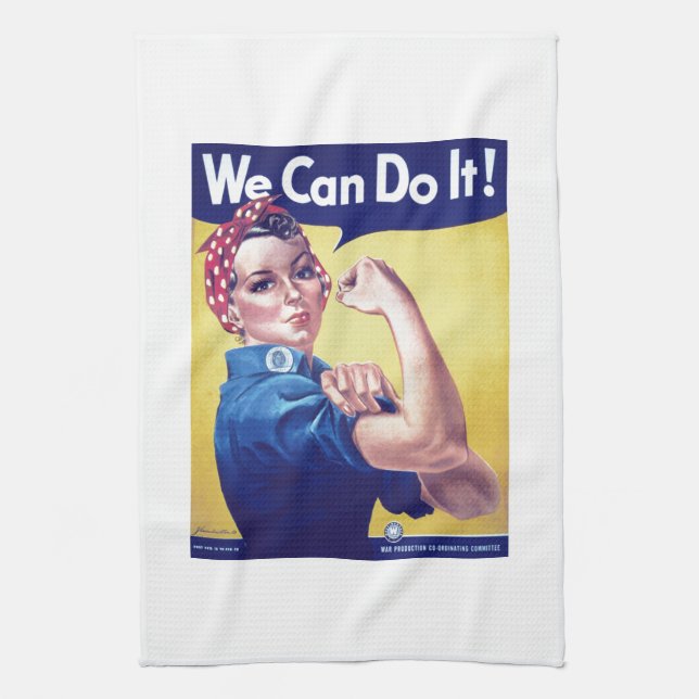 We Can Do It Rosie the Riveter United States  Kitchen Towel (Vertical)