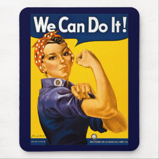 We Can Do It! Rosie the Riveter Vintage WW2 Mouse Pad