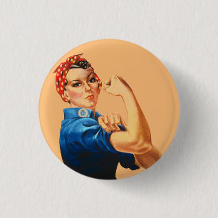 We Can Do It Rosie the Riveter Women Power 1 Inch Round Button