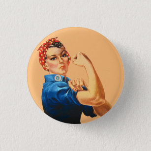We Can Do It Rosie the Riveter Women Power 1 Inch Round Button