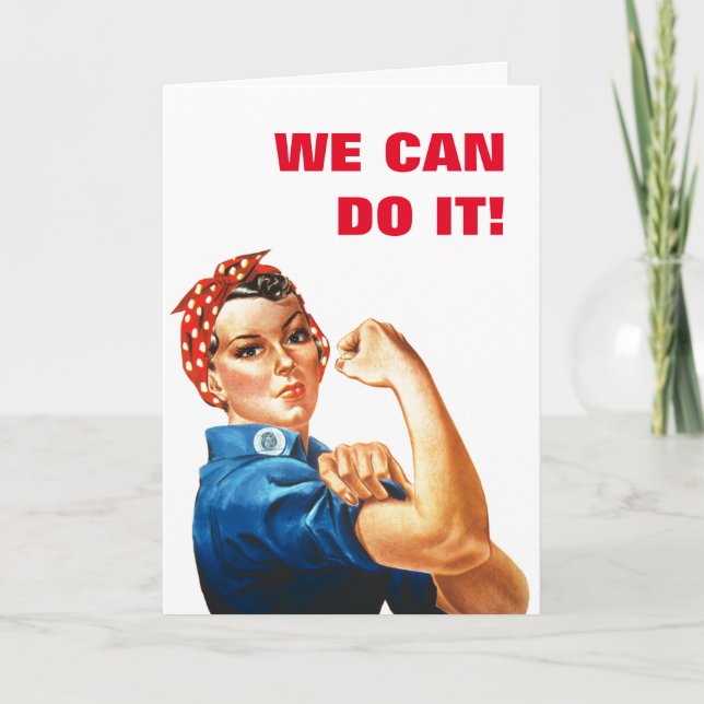 We Can Do It Rosie the Riveter Women Power Classic Card (Front)