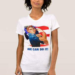 We Can Do It Rosie the Riveter Women Power US Flag T-Shirt