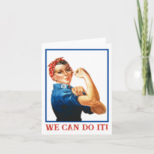 We Can Do It Rosie the Riveter Women Power WWII  Holiday Card
