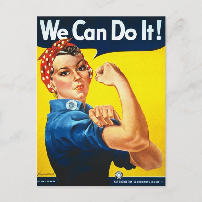 We Can Do It Rosie the Riveter WWII Postcard (Front)
