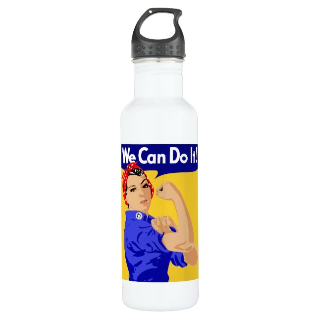 We Can Do It! Rosie The Riveter WWII Poster 710 Ml Water Bottle (Front)