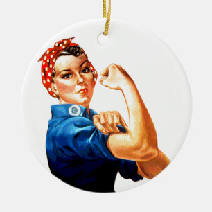 We Can Do It Rosie the Riveter WWII Propaganda Ceramic Ornament