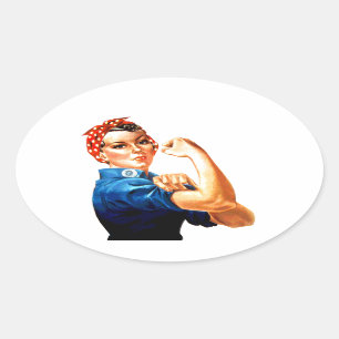 We Can Do It Rosie the Riveter WWII Propaganda Oval Sticker