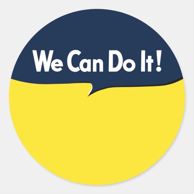 We Can Do it says Rosie Classic Round Sticker (Front)