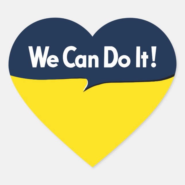 We Can Do it says Rosie Heart Sticker (Front)