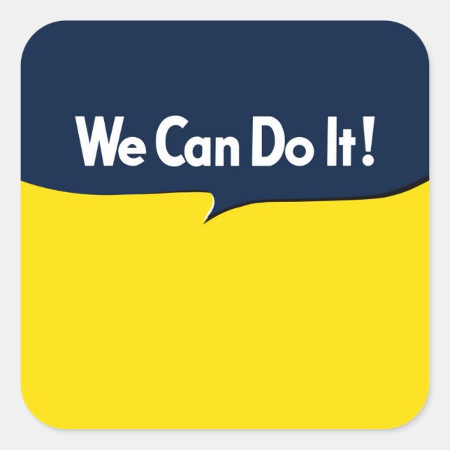 We Can Do it says Rosie Square Sticker (Front)