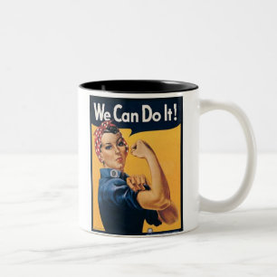 We Can Do It Vintage Ad Two-Tone Coffee Mug