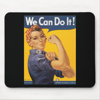 We Can Do It! Vintage War Poster Woman Mouse Pad