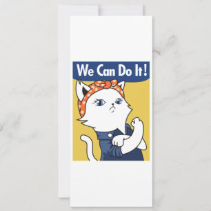 We Can Do It! White Cat Rosie the Riveter