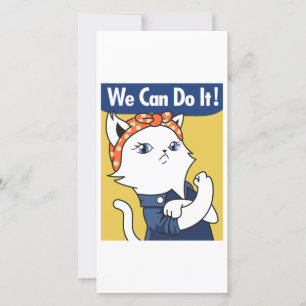 We Can Do It! White Cat Rosie the Riveter