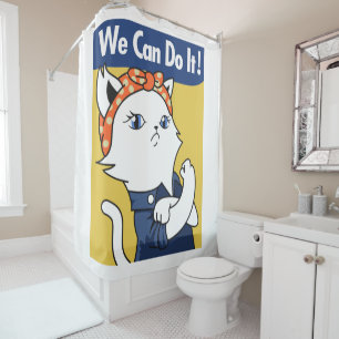 We Can Do It! White Cat Rosie the Riveter