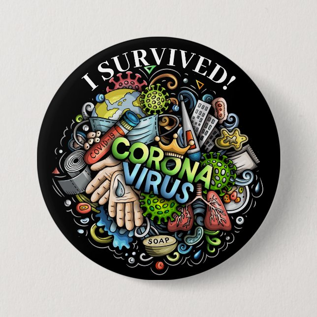We CAN Kick Coronavirus! 3 Inch Round Button (Front)